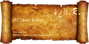 Édes Rita névjegykártya